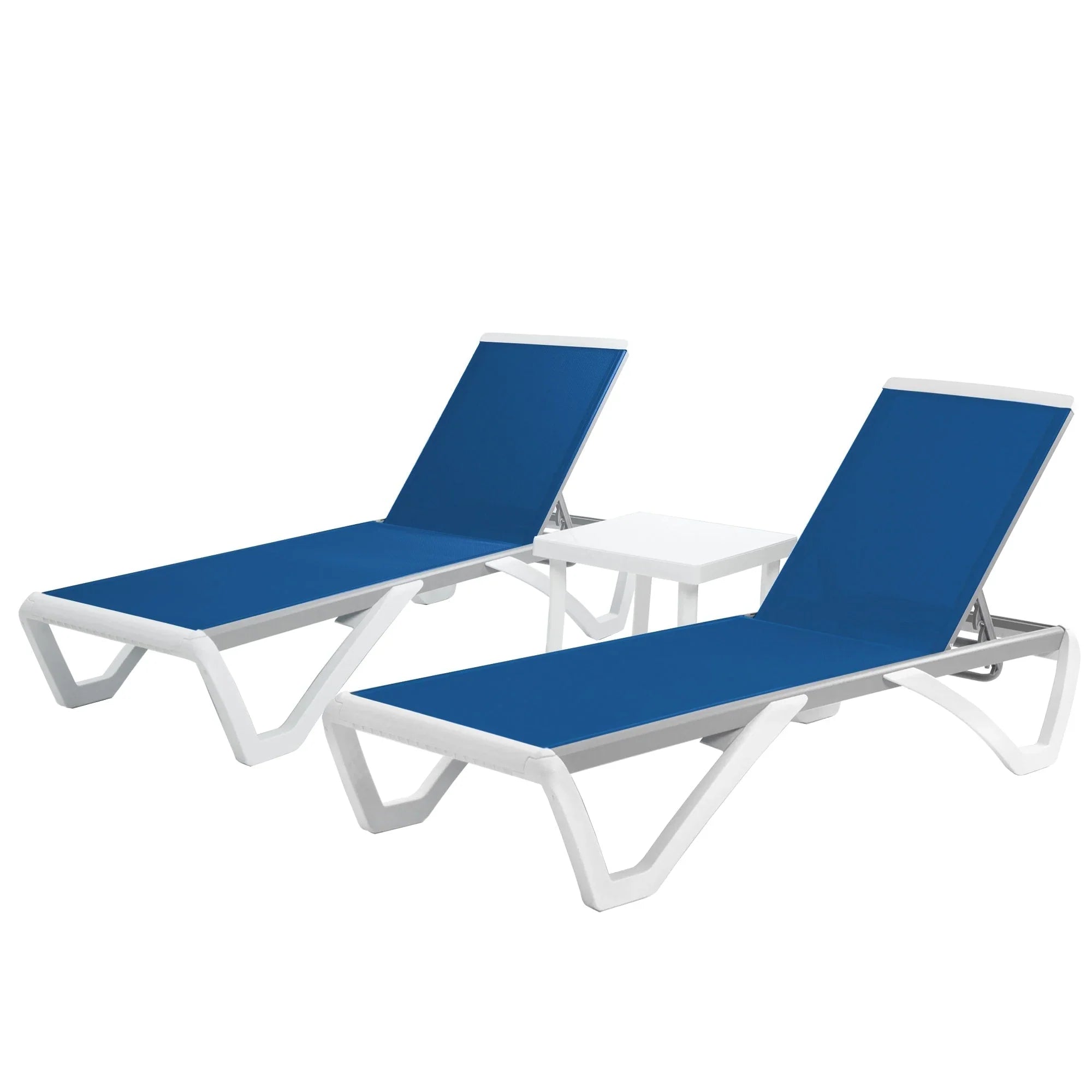 Kozyard Alan Chaise longue de patio inclinable et réglable, entièrement plate, en aluminium et résine de polypropylène