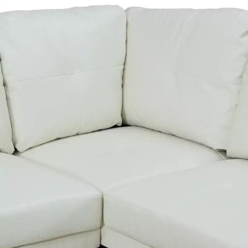 Modern PU Leather Sectional Sofa - Spacious L-Shape, Plush Cushions, Storage Ottoman, Contemporary Living Room Furniture