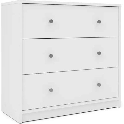 3 Drawer Chest, White, Scandinavian Style