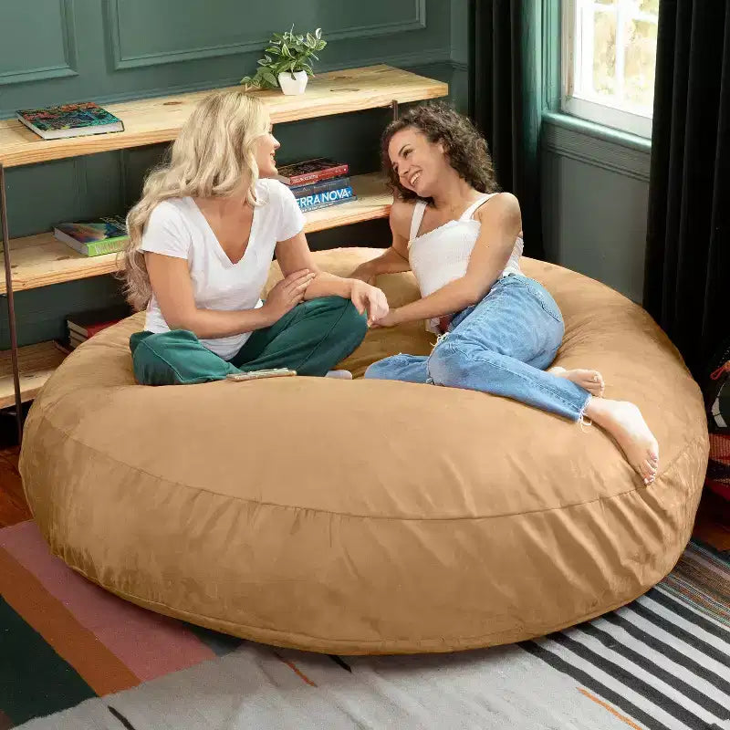 6-Foot Large Bean Bag Chair for Adults, Convertible Lounge and Bed