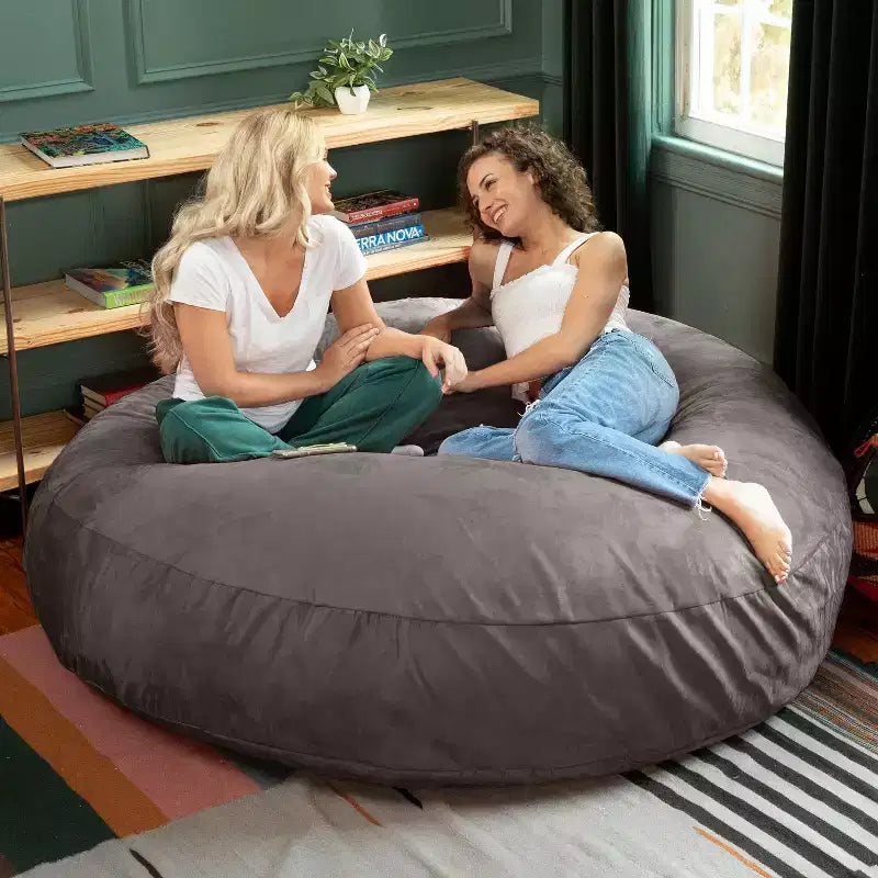 6-Foot Large Bean Bag Chair for Adults, Convertible Lounge and Bed