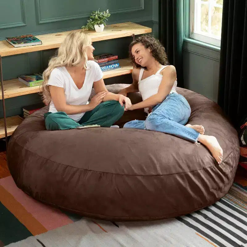 6-Foot Large Bean Bag Chair for Adults, Convertible Lounge and Bed