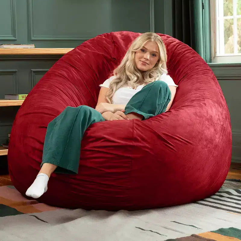 6-Foot Large Bean Bag Chair for Adults, Convertible Lounge and Bed