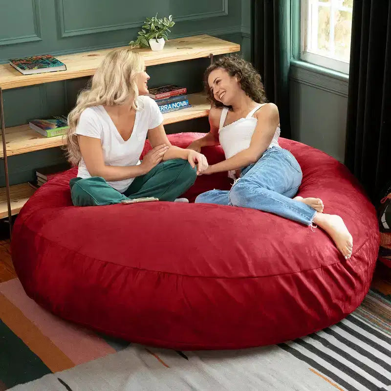 6-Foot Large Bean Bag Chair for Adults, Convertible Lounge and Bed