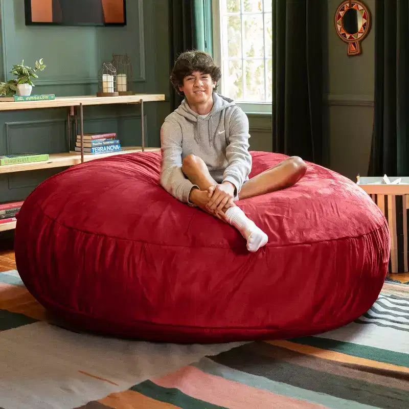 6-Foot Large Bean Bag Chair for Adults, Convertible Lounge and Bed