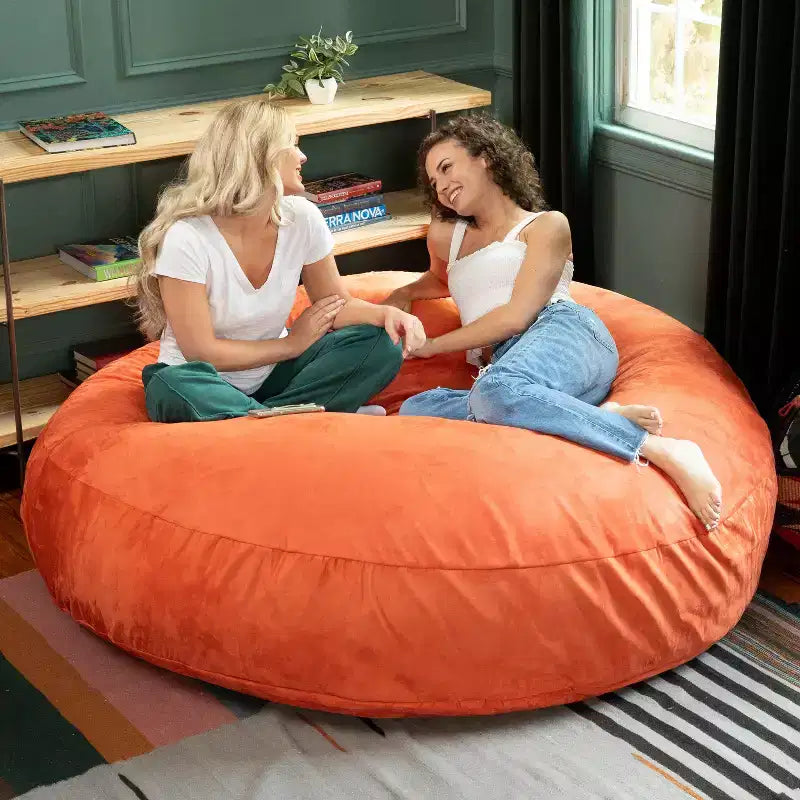 6-Foot Large Bean Bag Chair for Adults, Convertible Lounge and Bed