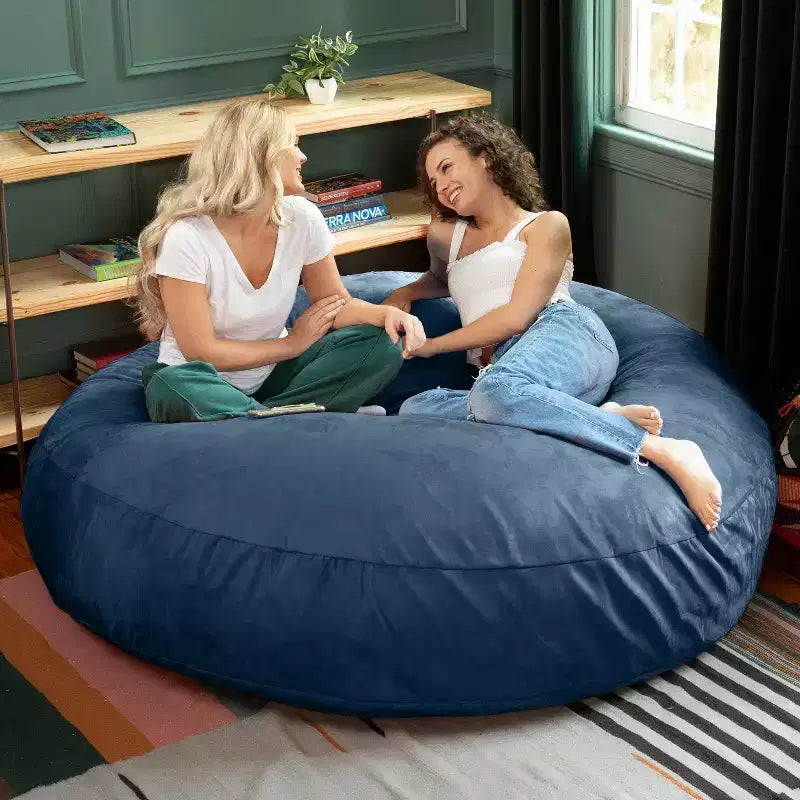 6-Foot Large Bean Bag Chair for Adults, Convertible Lounge and Bed