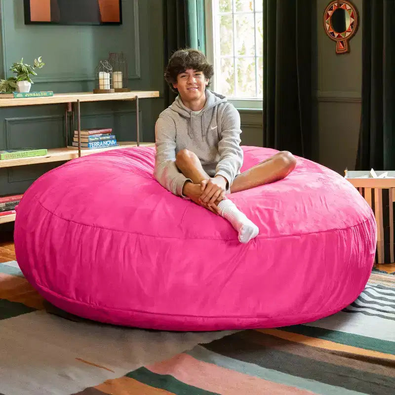 6-Foot Large Bean Bag Chair for Adults, Convertible Lounge and Bed