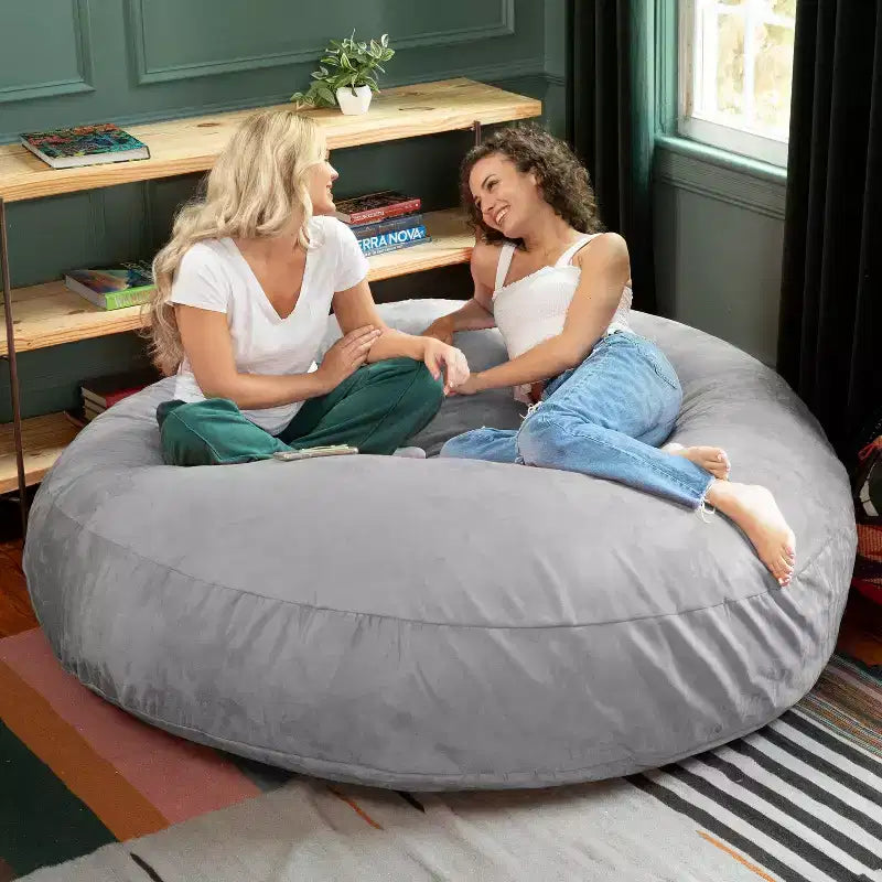 6-Foot Large Bean Bag Chair for Adults, Convertible Lounge and Bed