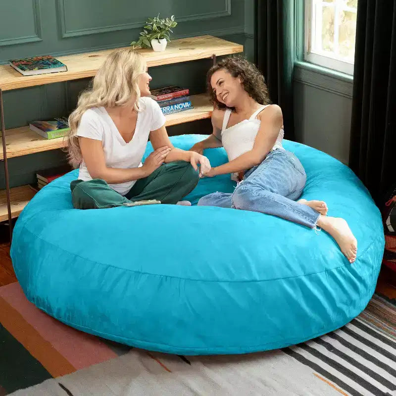 6-Foot Large Bean Bag Chair for Adults, Convertible Lounge and Bed