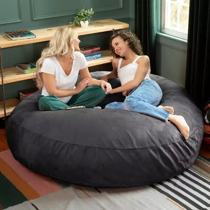 6-Foot Large Bean Bag Chair for Adults, Convertible Lounge and Bed