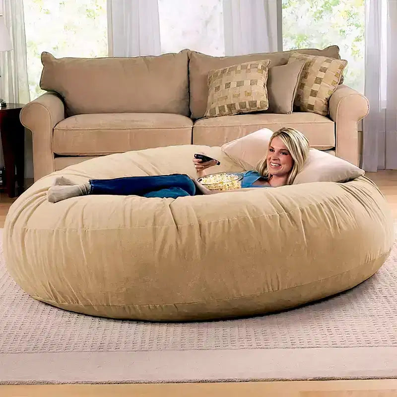 6-Foot Large Bean Bag Chair for Adults, Convertible Lounge and Bed