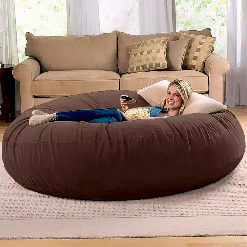 6-Foot Large Bean Bag Chair for Adults, Convertible Lounge and Bed