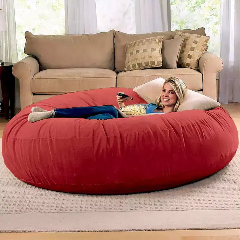 6-Foot Large Bean Bag Chair for Adults, Convertible Lounge and Bed
