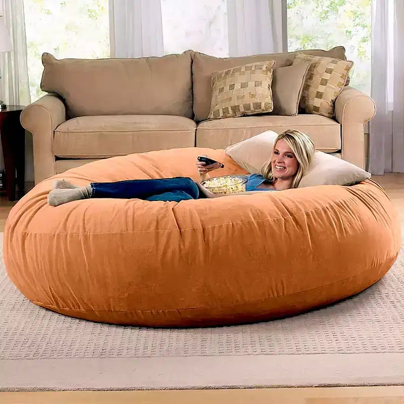 6-Foot Large Bean Bag Chair for Adults, Convertible Lounge and Bed