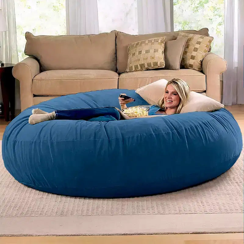 6-Foot Large Bean Bag Chair for Adults, Convertible Lounge and Bed