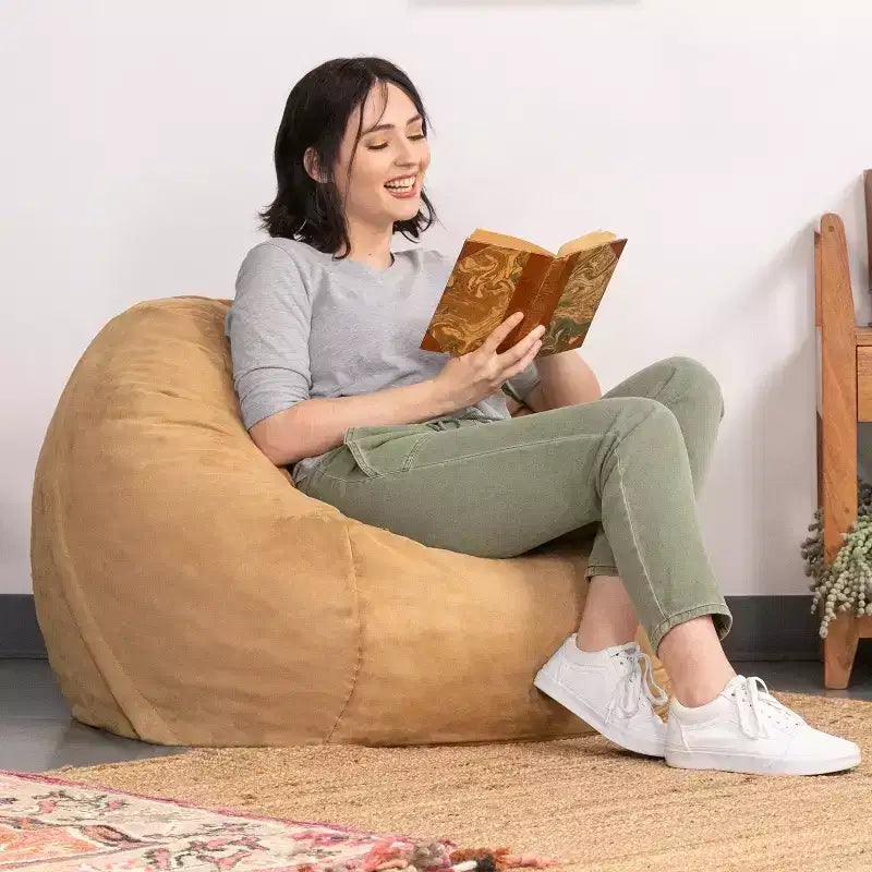 3-Foot Bean Bag Chair with Removable Microsuede Cover, Kids