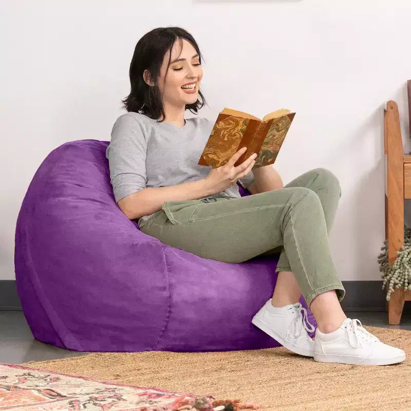 3-Foot Bean Bag Chair with Removable Microsuede Cover, Kids