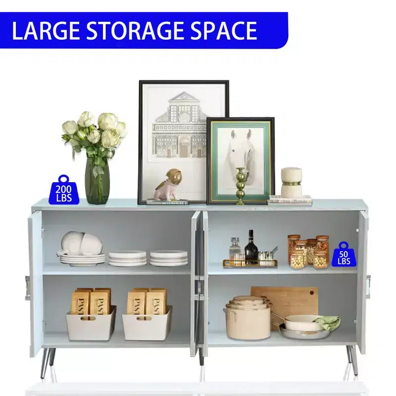 4-Door Lacquer Sideboard  Living Room or Dining Storage