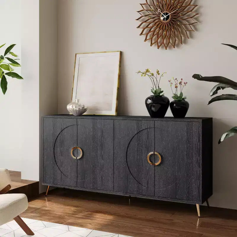 4-Door Lacquer Sideboard  Living Room or Dining Storage