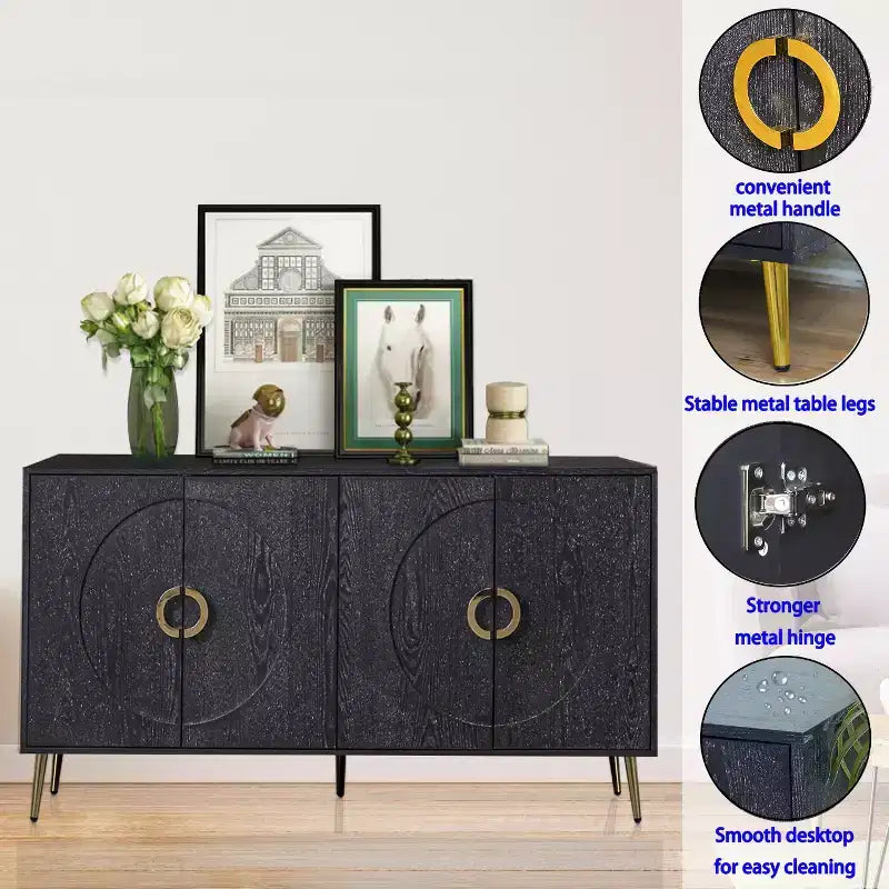 4-Door Lacquer Sideboard  Living Room or Dining Storage