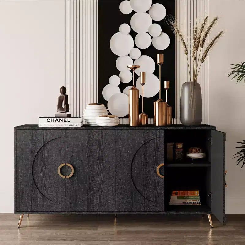 4-Door Lacquer Sideboard  Living Room or Dining Storage