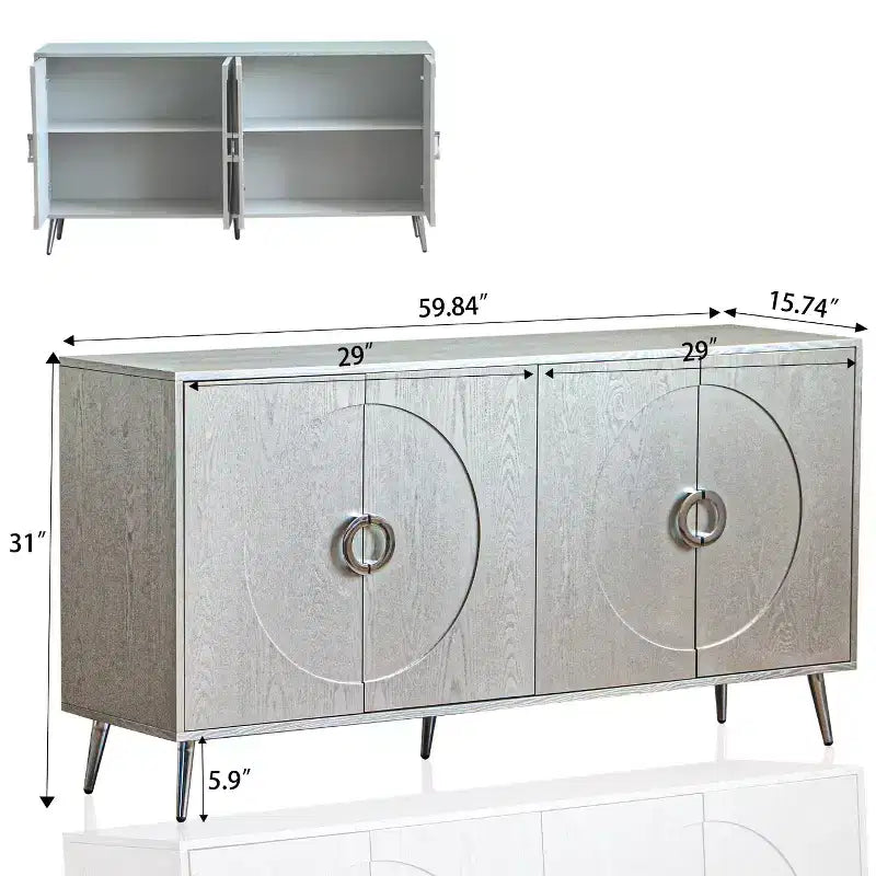 4-Door Lacquer Sideboard  Living Room or Dining Storage