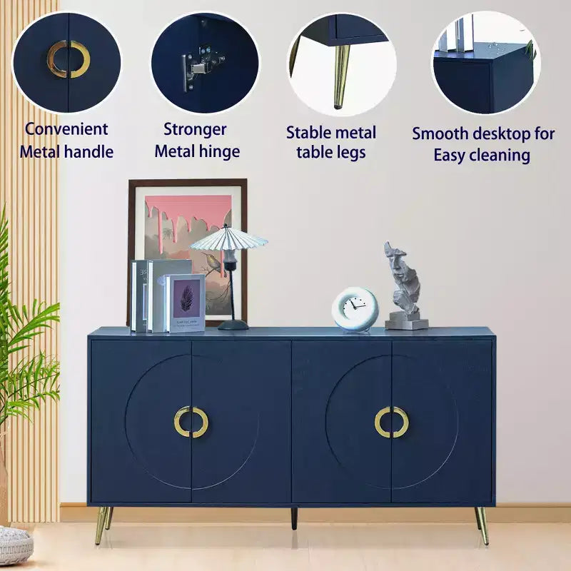 4-Door Lacquer Sideboard  Living Room or Dining Storage
