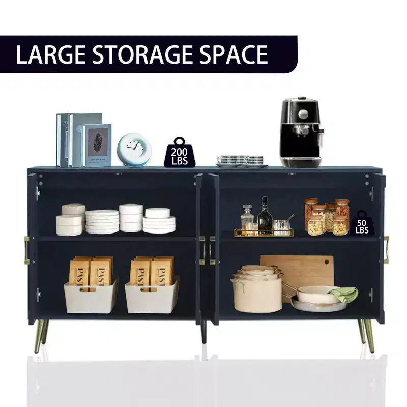 4-Door Lacquer Sideboard  Living Room or Dining Storage