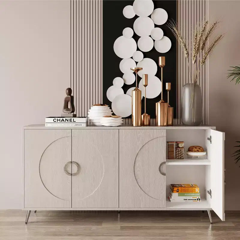 4-Door Lacquer Sideboard  Living Room or Dining Storage