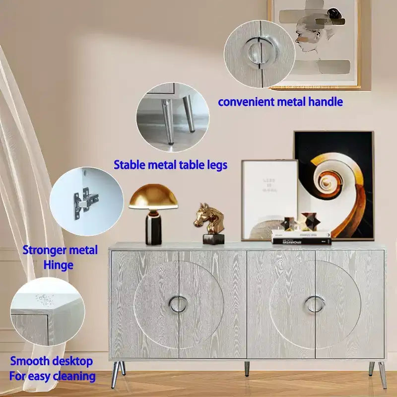 4-Door Lacquer Sideboard  Living Room or Dining Storage