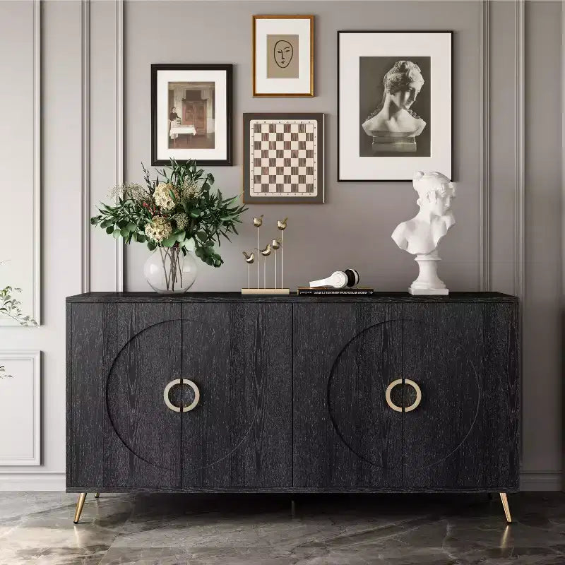 4-Door Lacquer Sideboard  Living Room or Dining Storage