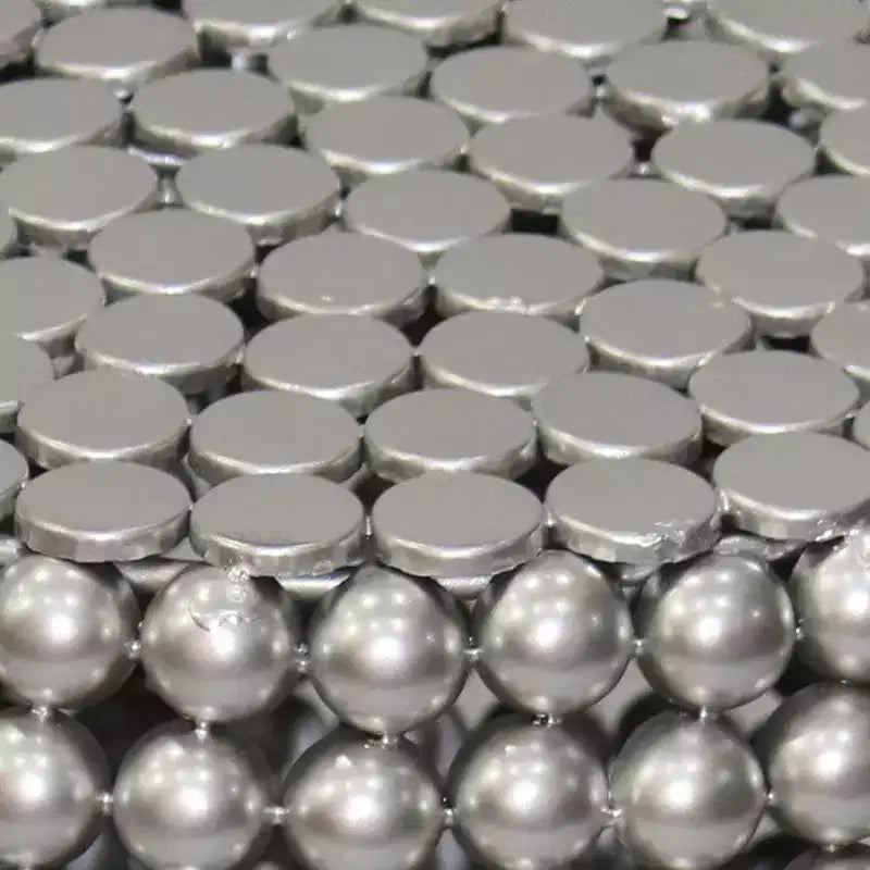 18" Round Side End Table | Silver Metallic Beads Studded Pattern | Nickel Coated Iron Frame