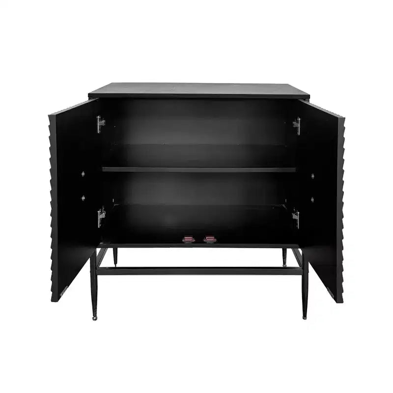 Modern Wooden Storage Cabinet Accent Cabinet with Metal Leg Featuring Two-tier Storage