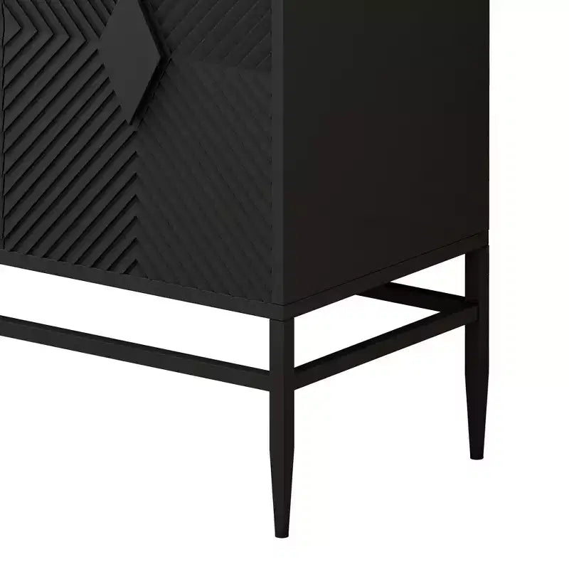 Modern Wooden Storage Cabinet Accent Cabinet with Metal Leg Featuring Two-tier Storage