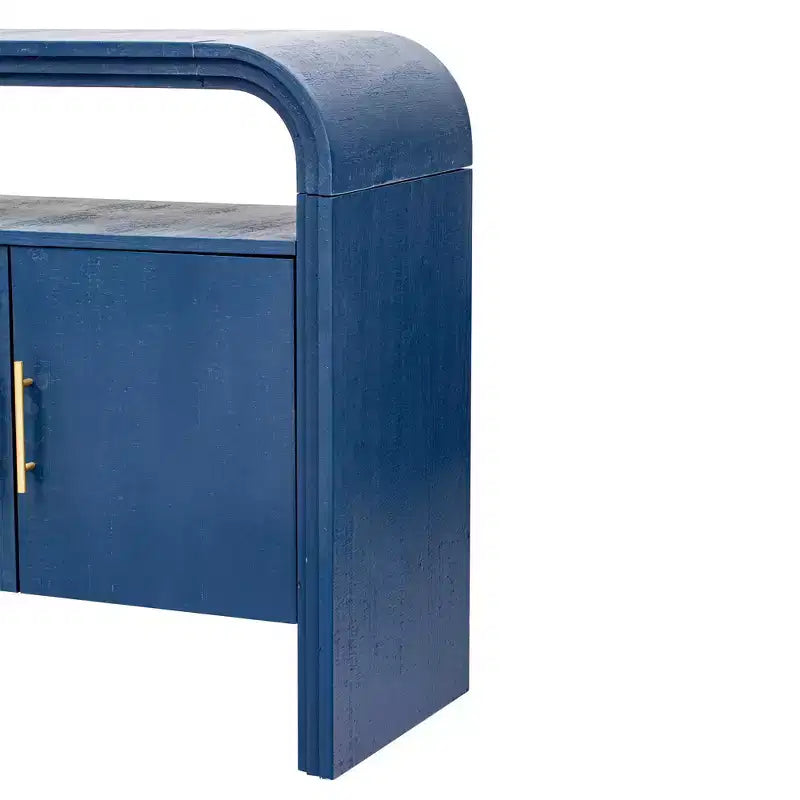 60" Modern Sideboard Buffet, Solid Wood Storage Cabinet with 4 Doors & Open Shelf for Dining Room, Living Room, Entryway