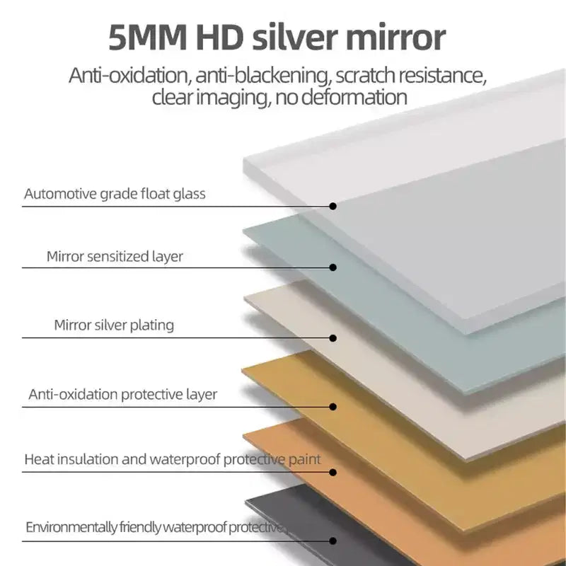 Bathroom Wall-Mounted Mirror with Aluminum Frame and Dimmable Touch Control, Anti-Fogging, 48x32 - Silver