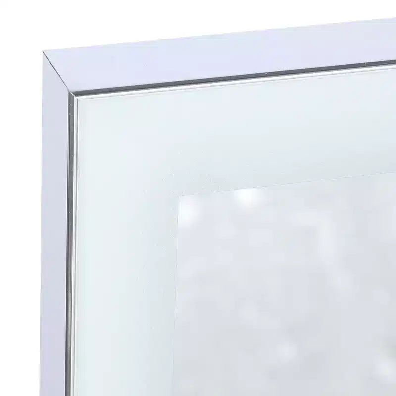 Bathroom Wall-Mounted Mirror with Aluminum Frame and Dimmable Touch Control, Anti-Fogging, 48x32 - Silver