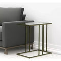 26" Clear and Antiqued Gold Glass and Iron Frame End Table