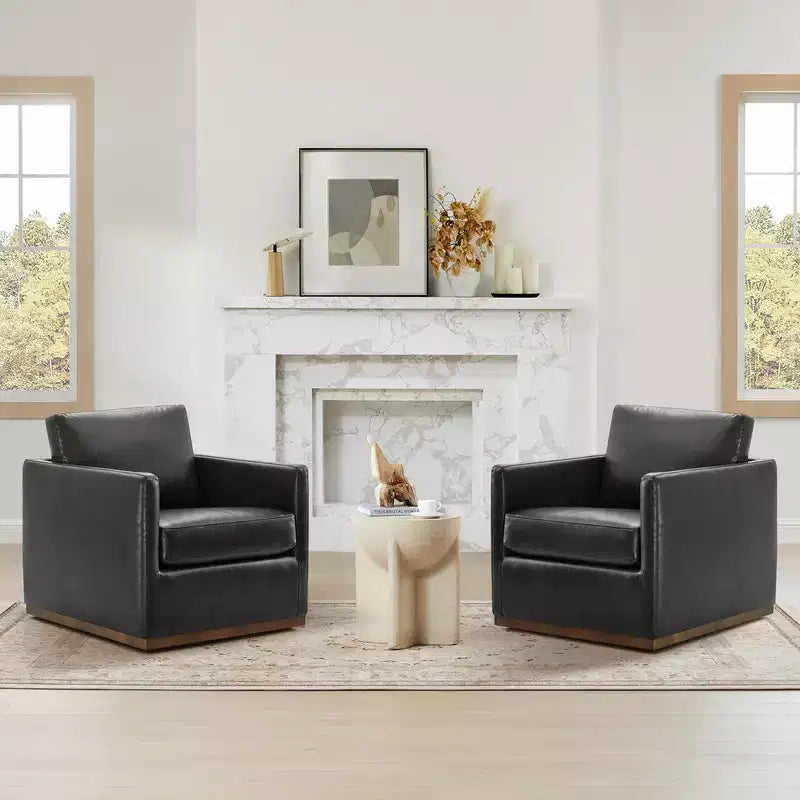 Modern Swivel Accent Chair with Arms, Mid-Century Style, 360-Degree Swivel