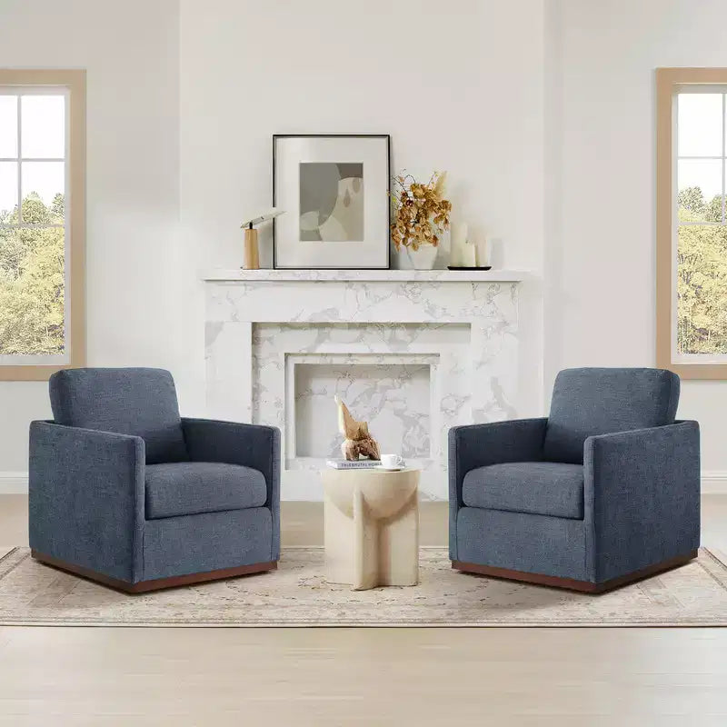Modern Swivel Accent Chair with Arms, Mid-Century Style, 360-Degree Swivel