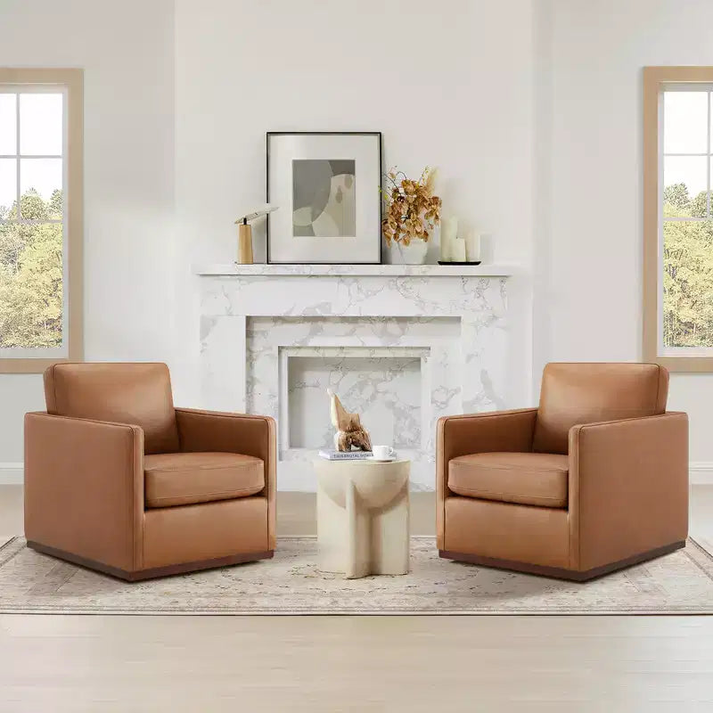 Modern Swivel Accent Chair with Arms, Mid-Century Style, 360-Degree Swivel