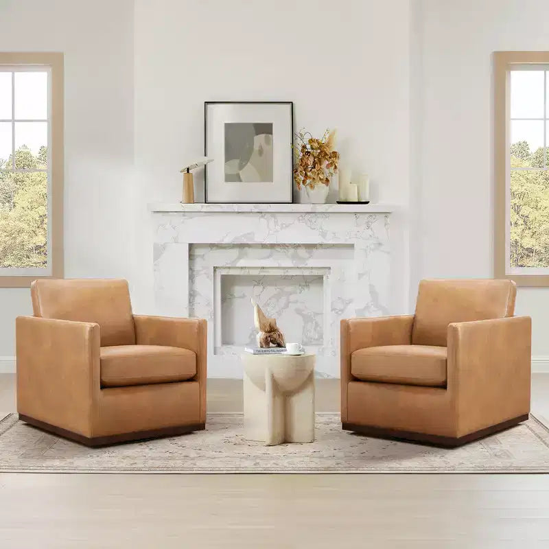 Modern Swivel Accent Chair with Arms, Mid-Century Style, 360-Degree Swivel