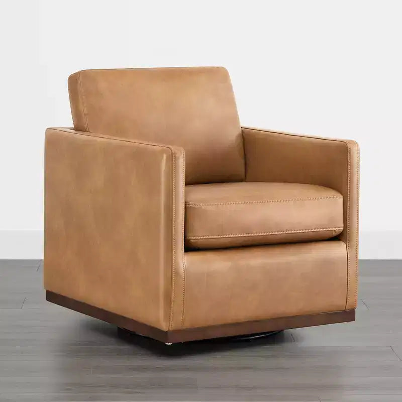 Modern Swivel Accent Chair with Arms, Mid-Century Style, 360-Degree Swivel
