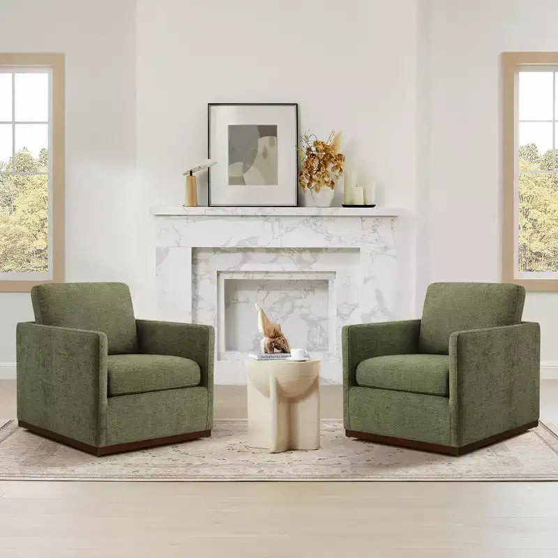 Modern Swivel Accent Chair with Arms, Mid-Century Style, 360-Degree Swivel