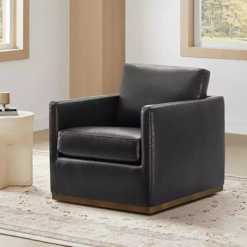 Modern Swivel Accent Chair with Arms, Mid-Century Style, 360-Degree Swivel