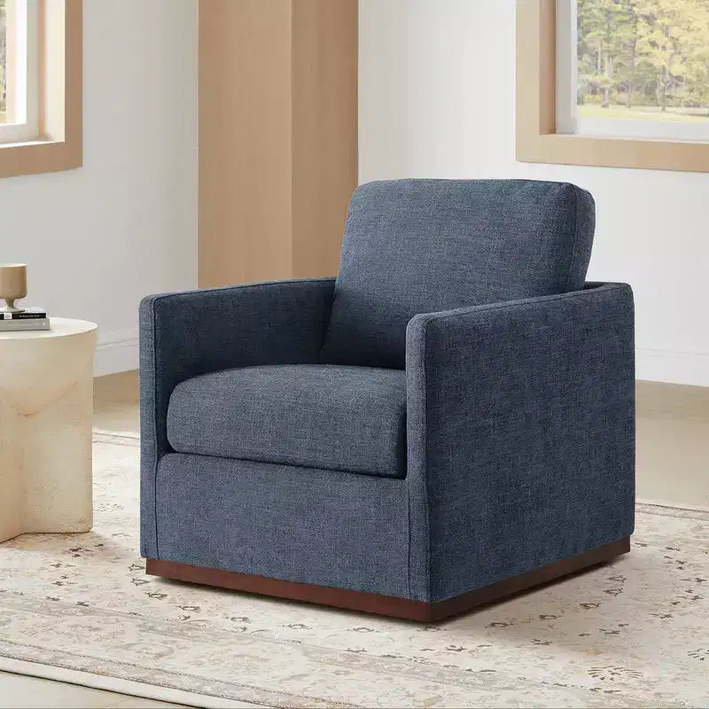 Modern Swivel Accent Chair with Arms, Mid-Century Style, 360-Degree Swivel