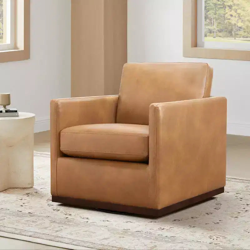 Modern Swivel Accent Chair with Arms, Mid-Century Style, 360-Degree Swivel