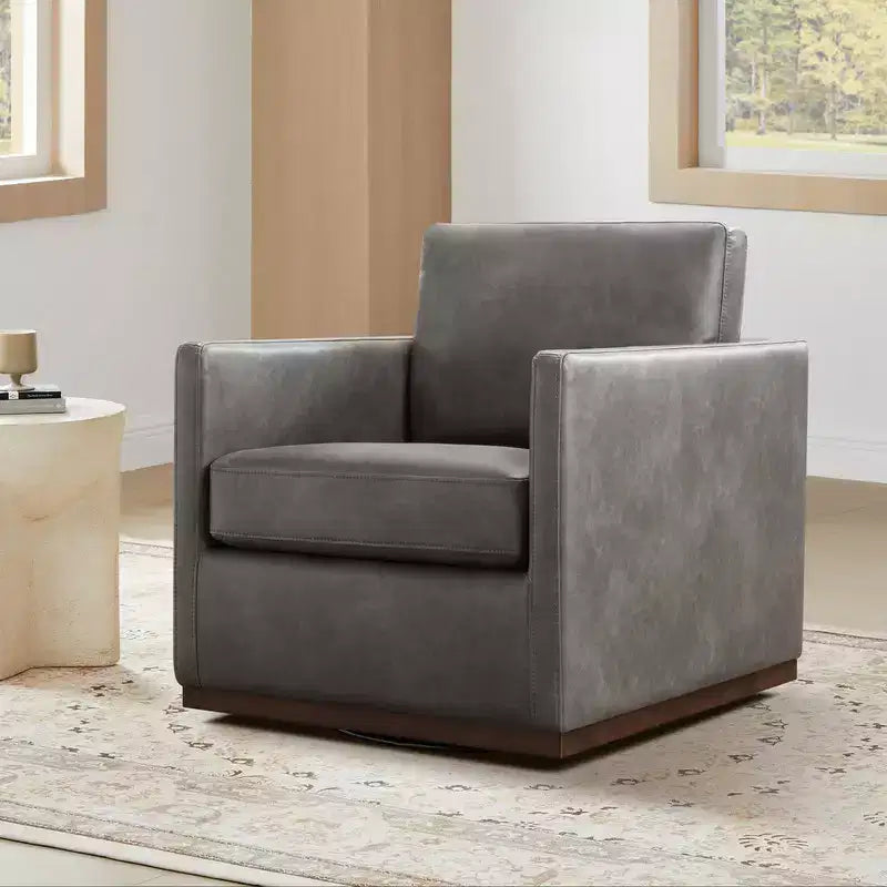 Modern Swivel Accent Chair with Arms, Mid-Century Style, 360-Degree Swivel