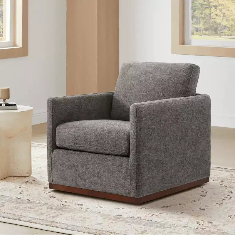 Modern Swivel Accent Chair with Arms, Mid-Century Style, 360-Degree Swivel